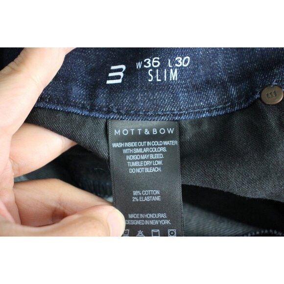 Mott & Bow Mens 36 x 30 Slim Cros Zip Fly Jeans K521 - Picture 4 of 6